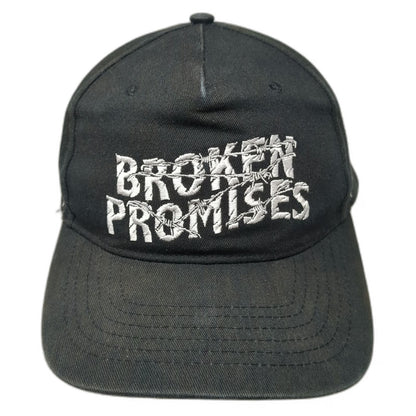 Broken Promises 5 Panel Black One Size Barbwire Embroidered Snapback Hat Logo