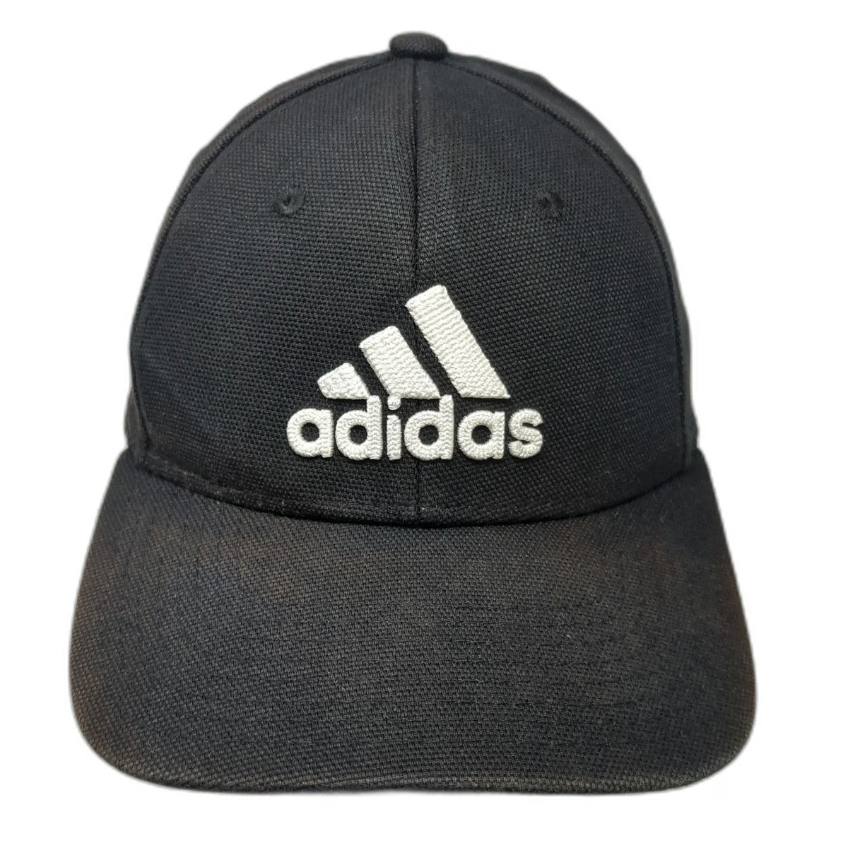 Adidas Baseball Cap Black M Embroidered Logo Stretch Fit A-Flex 6 Panel Hat
