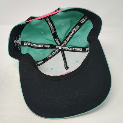 Everyday California 5 Panel Blue One Size Pink Bear Surfboard Snapback Hat