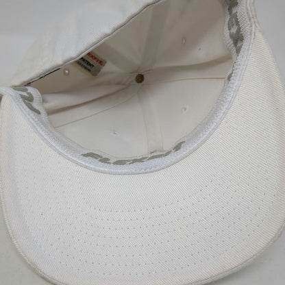 Volcom Baseball Cap White XL Fitted Flexfit Hat Embroidered Stone Logo Stretch
