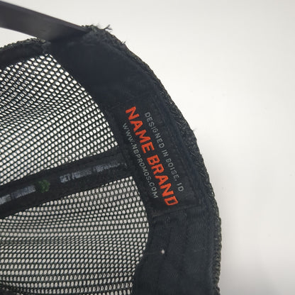 Get Moving Forward Trucker Hat Black One Size Embroidered Logo Mesh Back