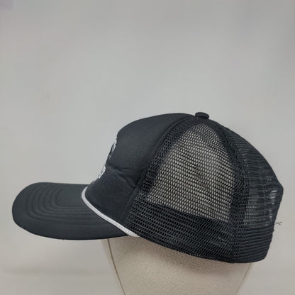 Flawless Whipz Snapback Rope Trucker Hat Black One Size Mesh Back