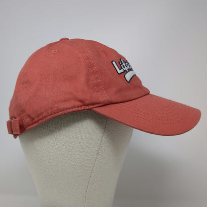 Life is Good Baseball Cap Pink One Size Adjustable Hat Script Logo Slideback