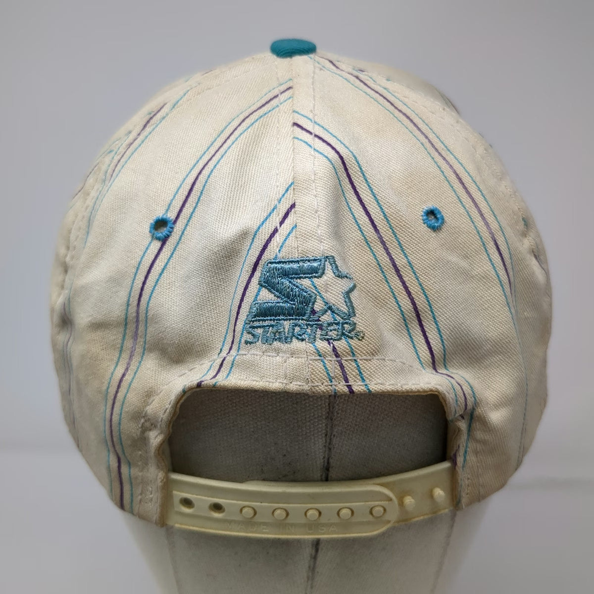 NCAA Track & Field Championships Starter Snapback Hat Beige Blue Purple Vintage