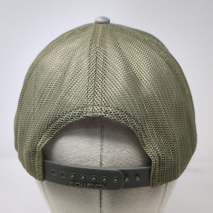 Richardson 112 Trucker Hat Green Camo One Size Mesh Back Snapback Leather Patch