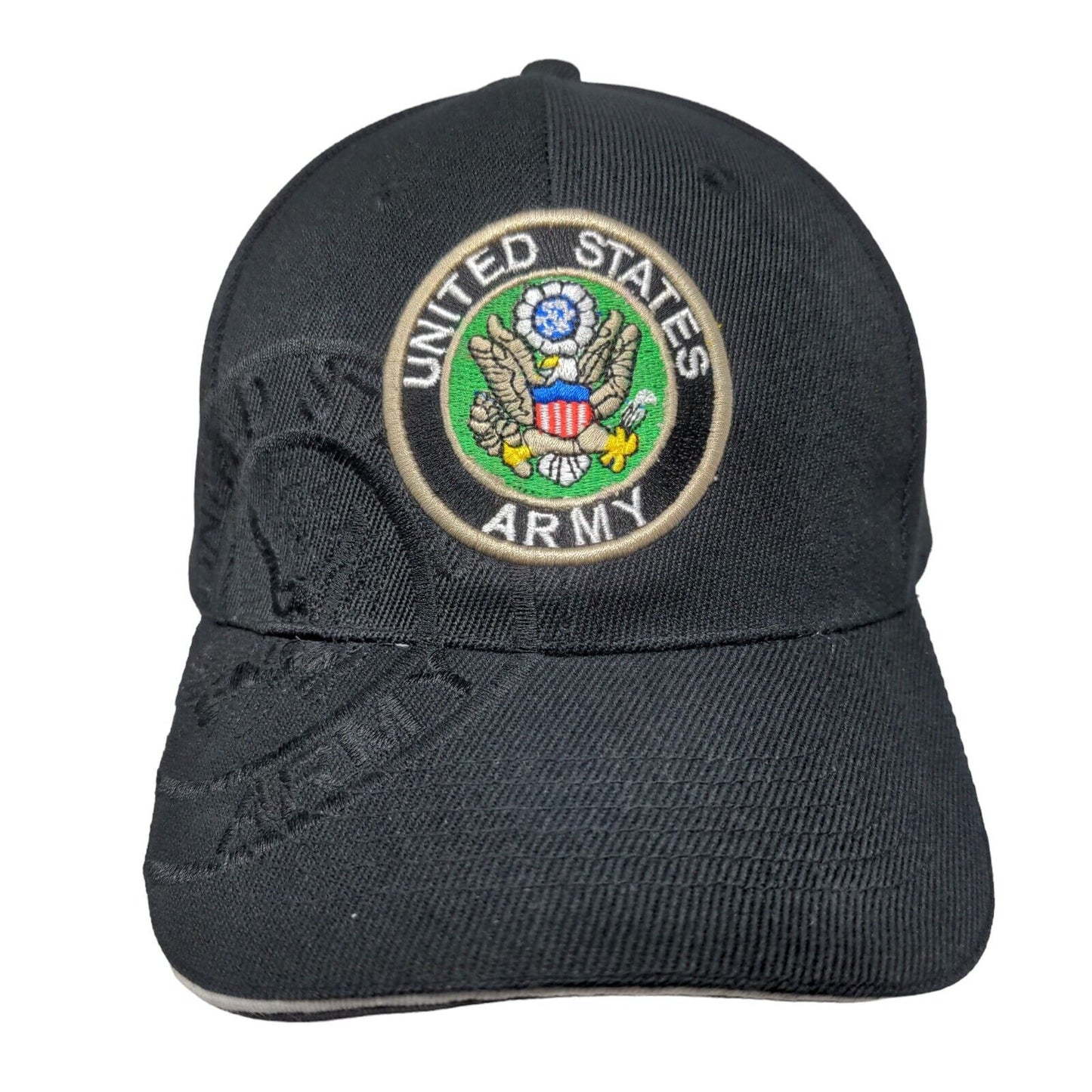 United States Army Strapback Hat Black One Size Embroidered Adjustable