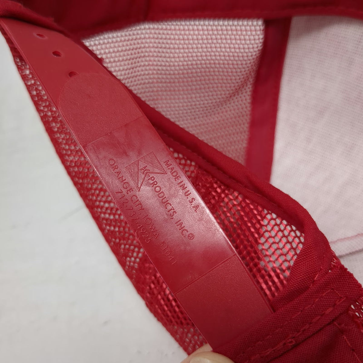 K-Products Trucker Hat Red OSFM Mesh Crysteel Triple Tipper Dump Body USA Hat