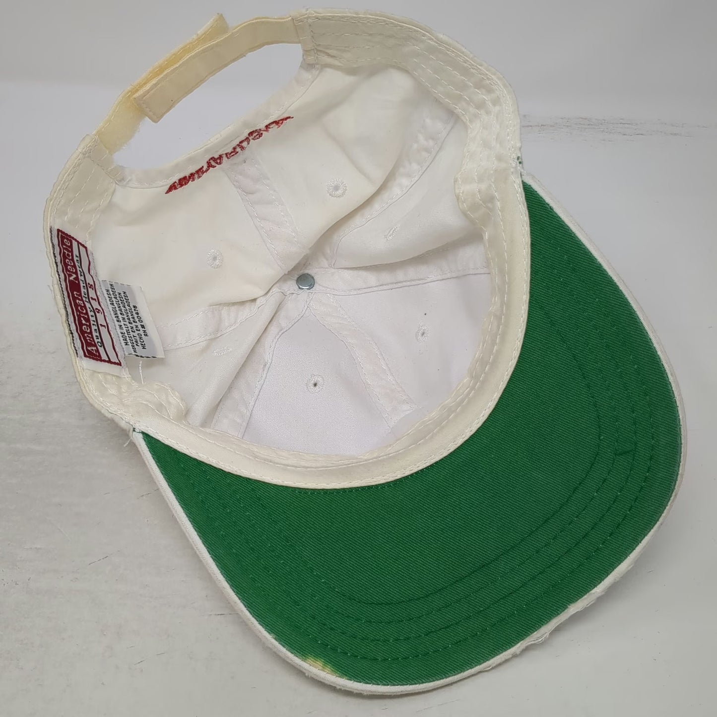 American Needle White Baseball Cap One Size Vineyards CC Naples Green Underbrim