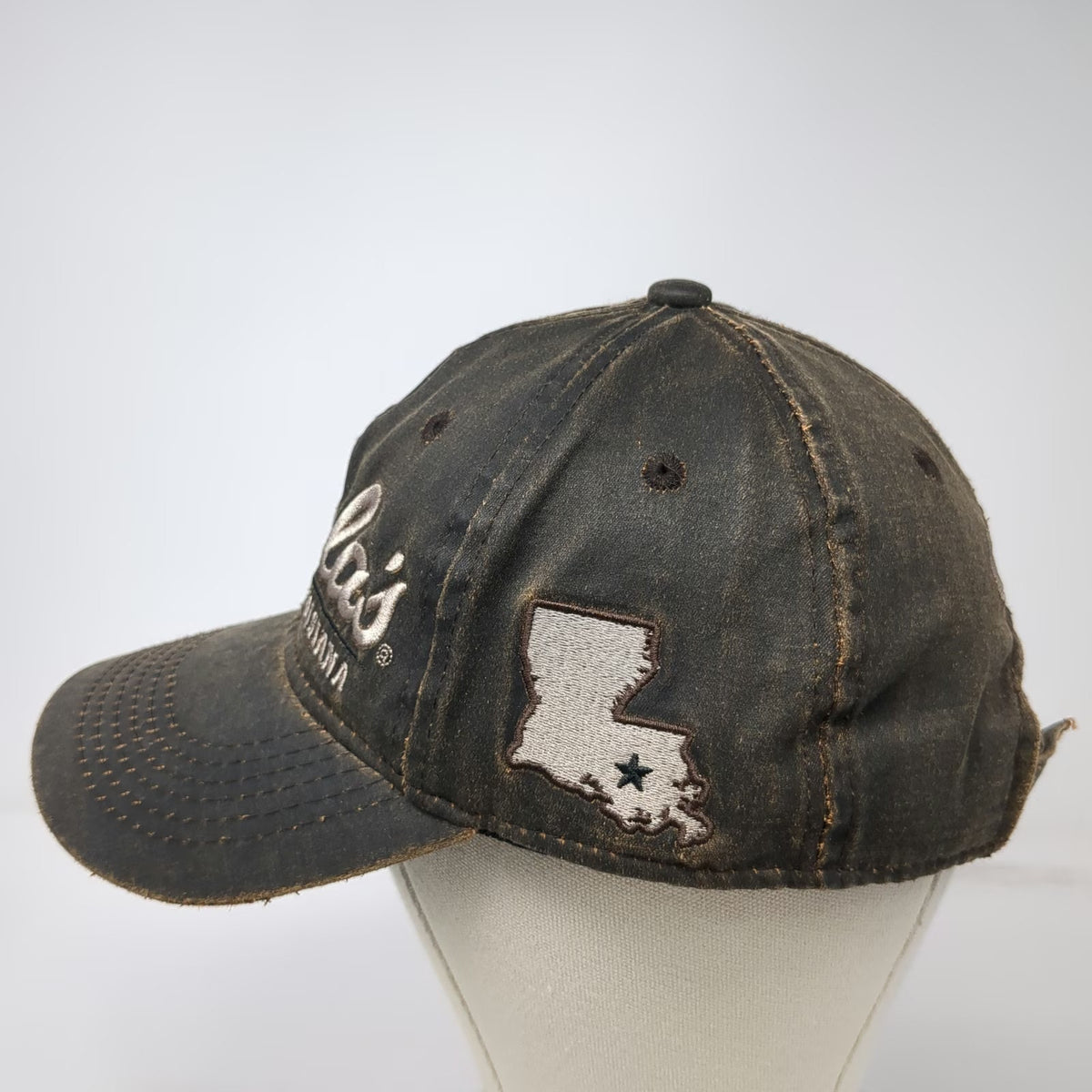 Cabela's Baseball Cap Brown OSFM Gonzales Louisiana Embroidered Strapback Hat