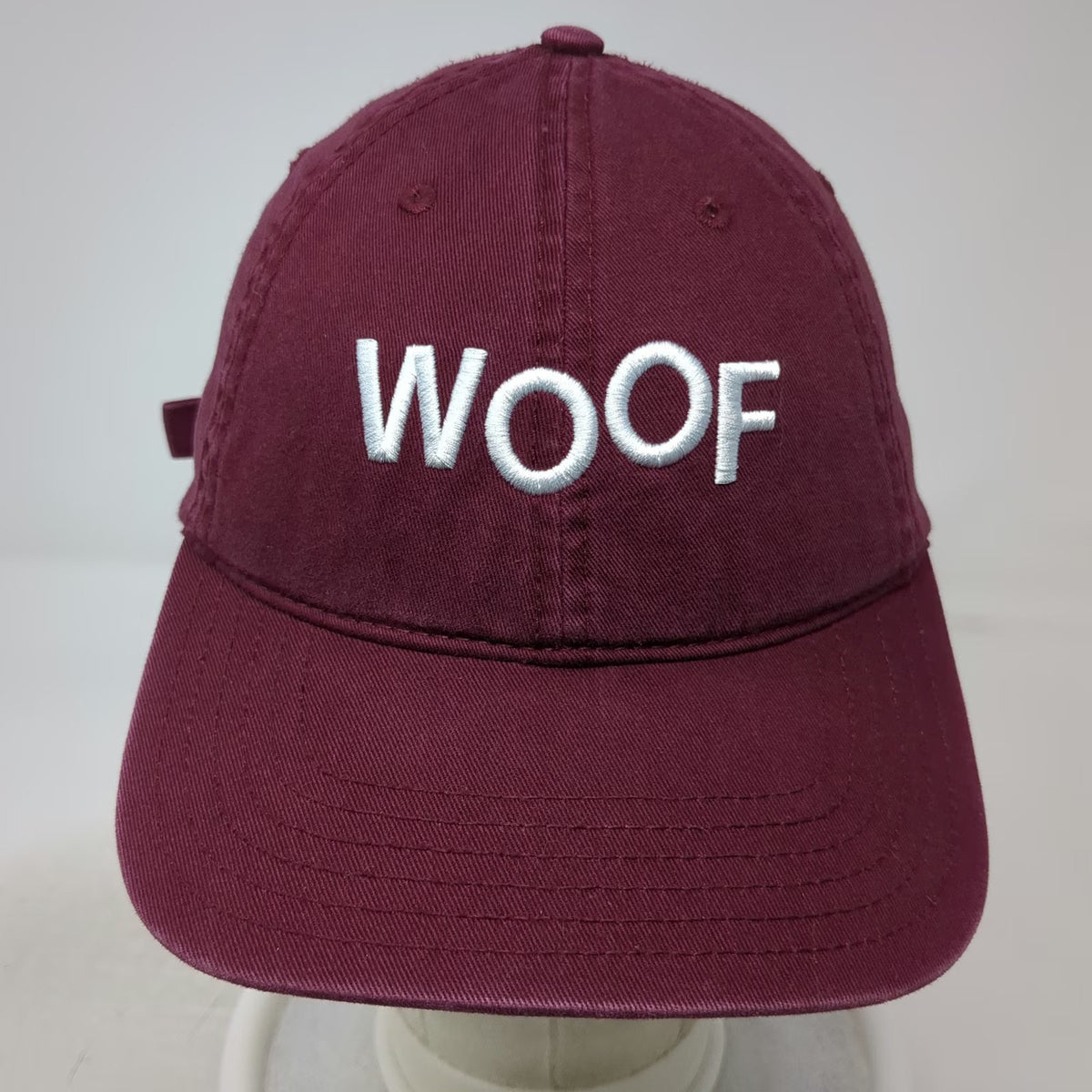 VCA WOOF Baseball Cap Red White One Size Slideback Embroidered Animal Vet Hat