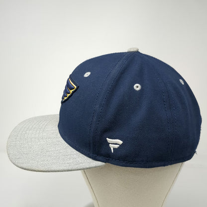 Fanatics St. Louis Blues NHL Snapback Hat Blue Gray One Size Flat Brim Sewn Logo
