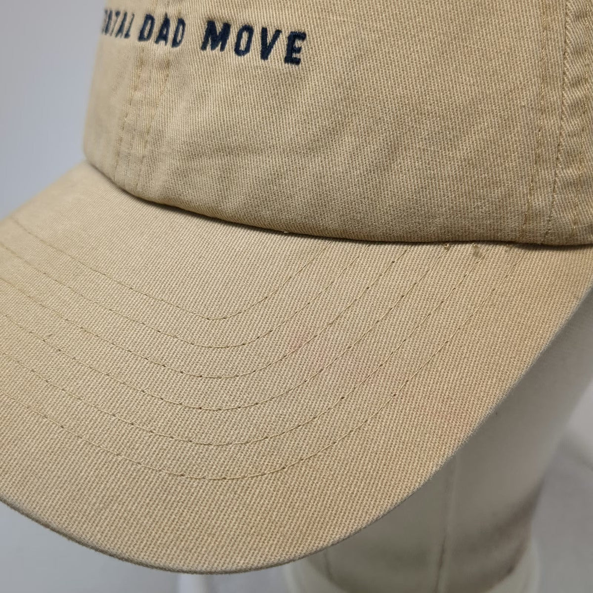 Wembley Baseball Cap Beige One Size Total Dad Move Slideback Hat Curved Brim