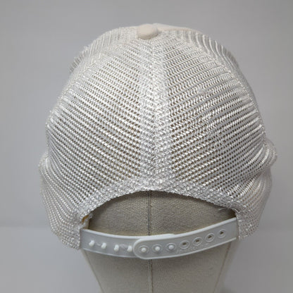 Cactus Pete's Royal Flush Plus Snapback Trucker Hat White Cream OS Mesh Back