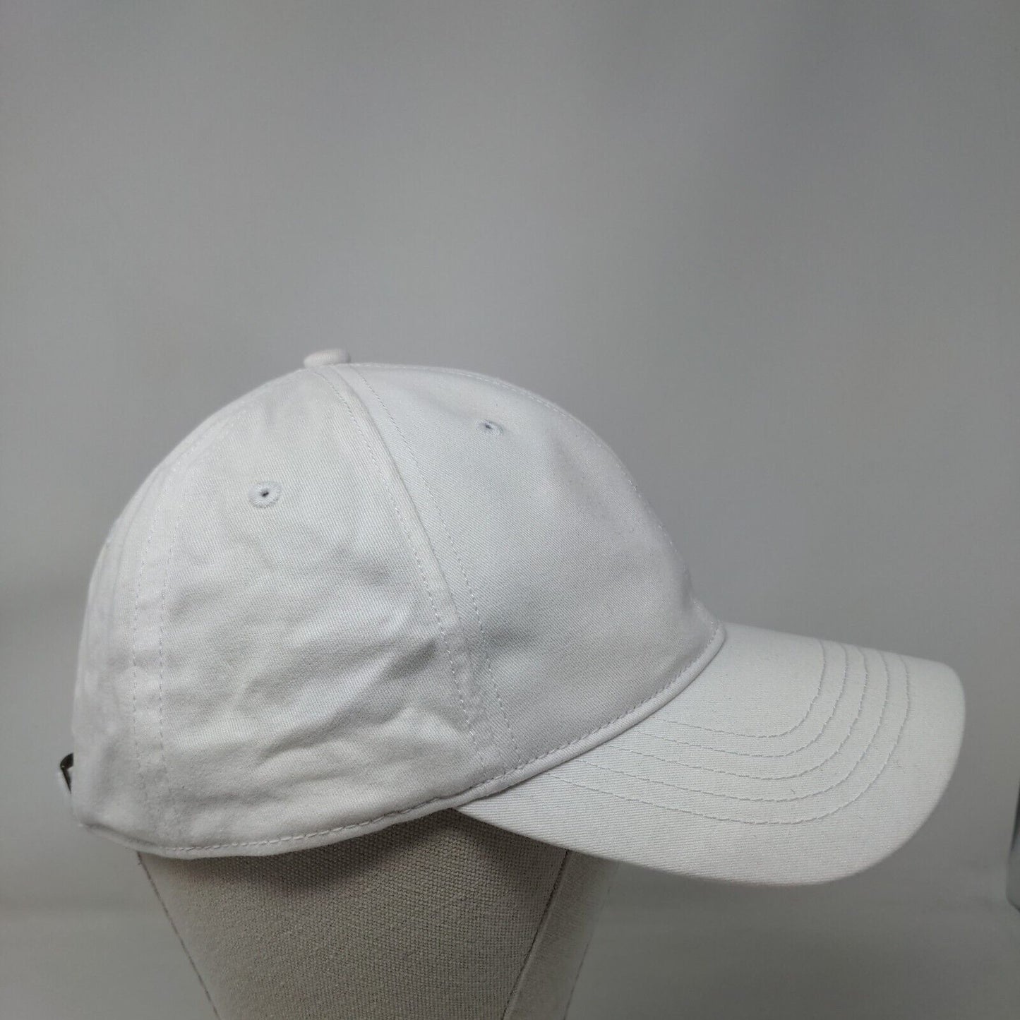 Unbranded Slideback Hat White OSFM Adjustable Solid 6 Panel Blank