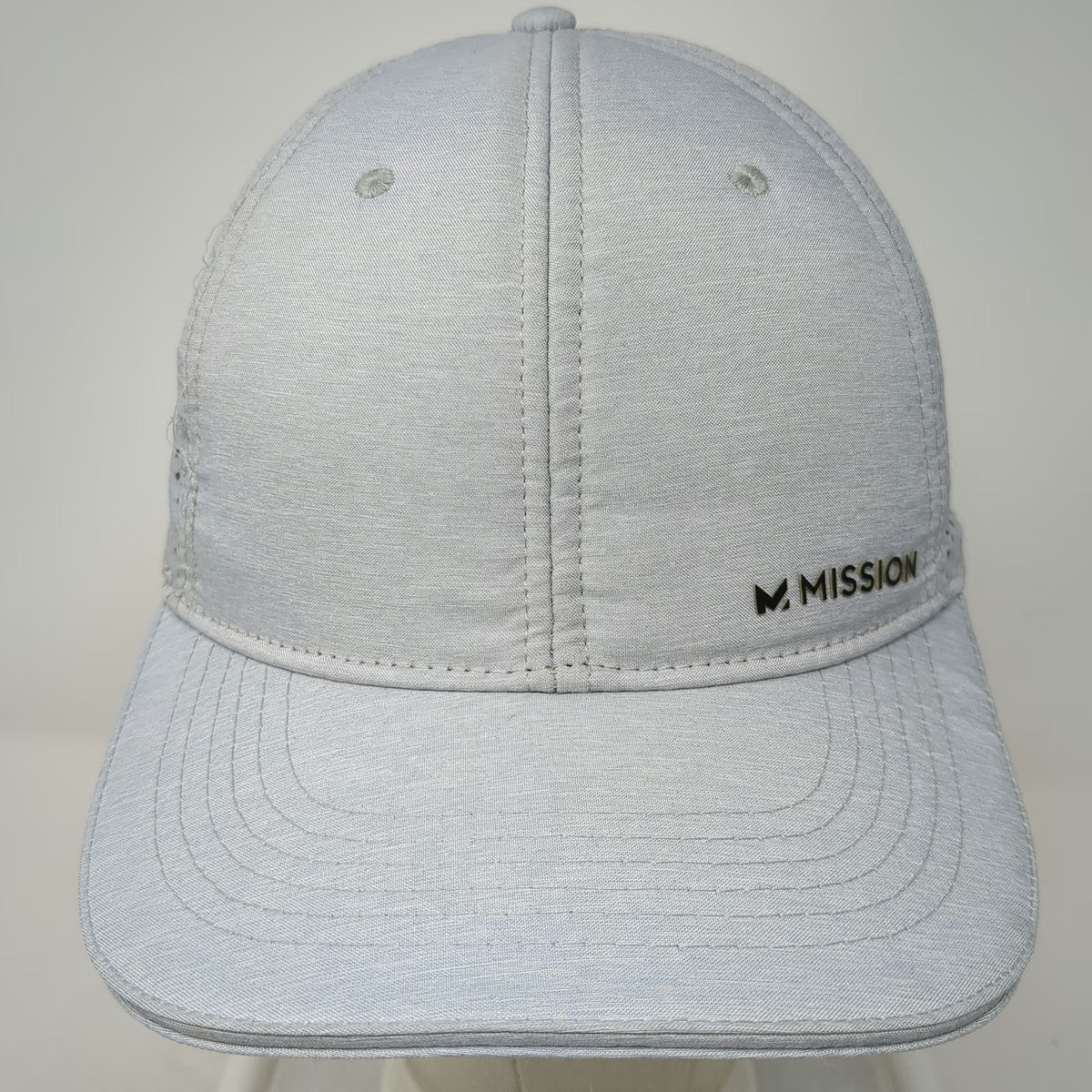 Mission Baseball Cap Gray One Size Cooling Laser Cut Ventilation Strapback Hat