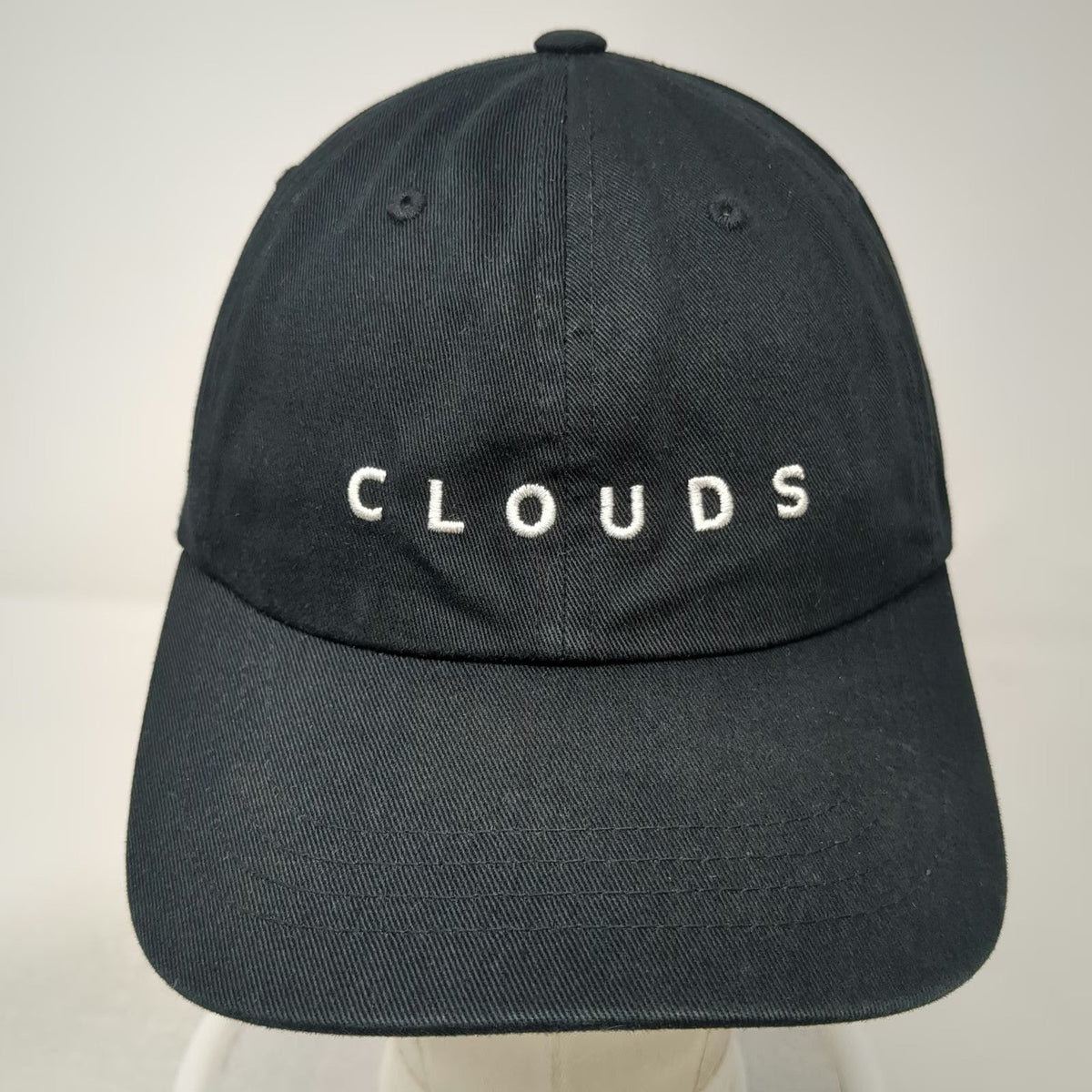 Yupoong Baseball Cap Black White One Size Slideback Clouds Embroidery Cotton Hat