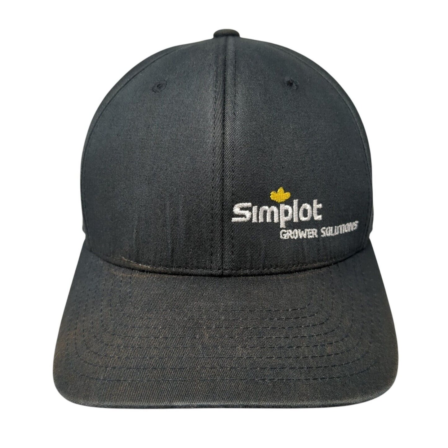Simplot Grower Solutions Fitted Hat Black One Size Embroidered Flexfit