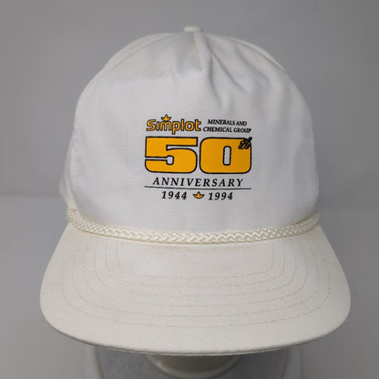 Simplot 50th Anniversary Snapback Hat White One Size Adjustable Rope Winner