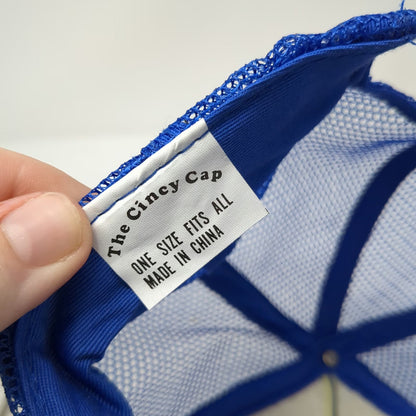 The Cincey Cap Blue Trucker Hat One Size Mastic Building Mesh Snapback Rope Cord