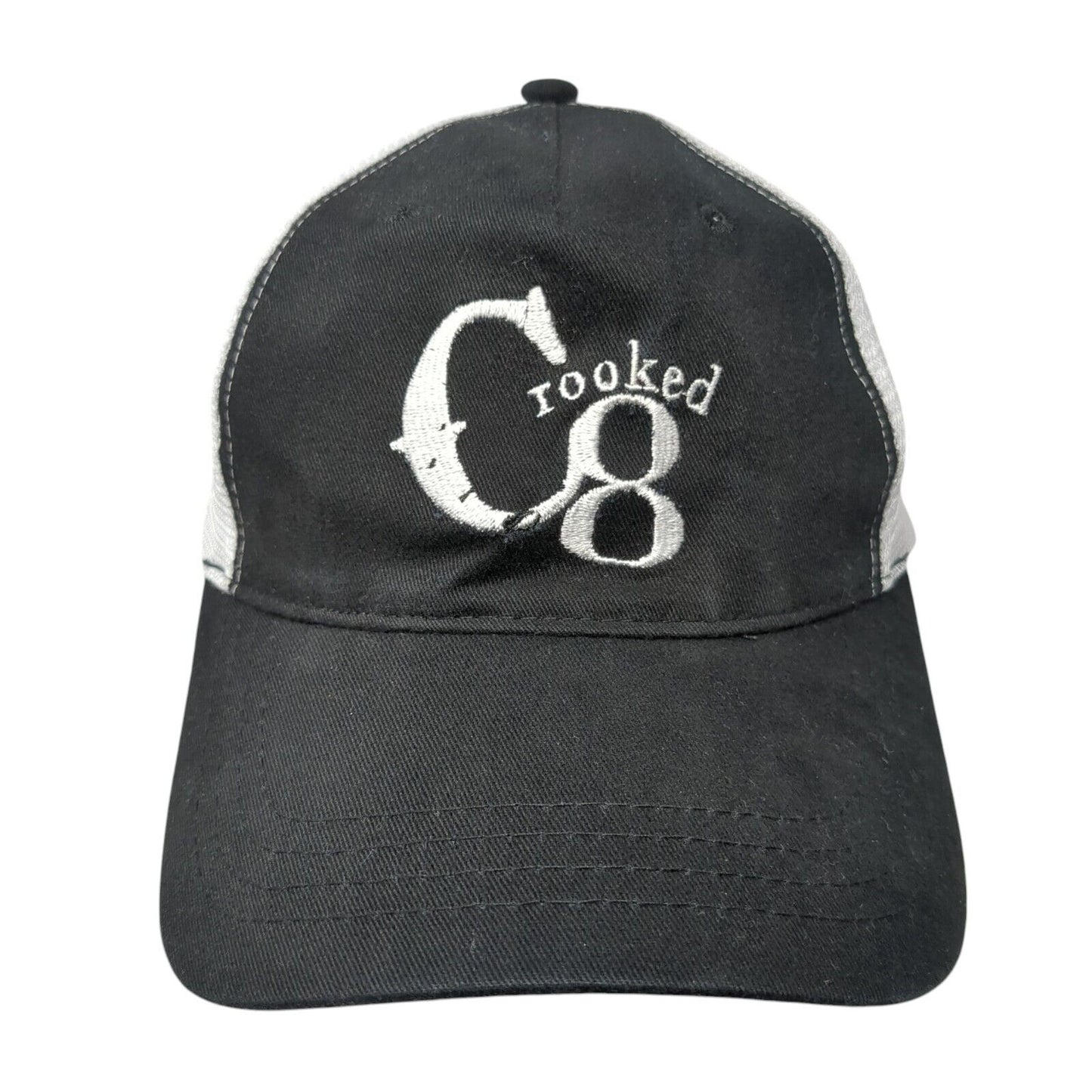 Crooked C8 Snapback Trucker Hat Black One Size Adjustable Mesh Back Cap America