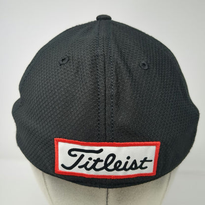 Titleist Baseball Cap Black M Pro V1 FootJoy Performance Fitted Stretch Hat