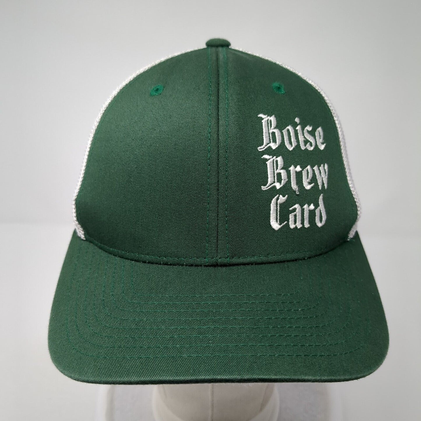 Boise Brew Card Fitted Mesh Back Trucker Hat Green S/M Port Authority