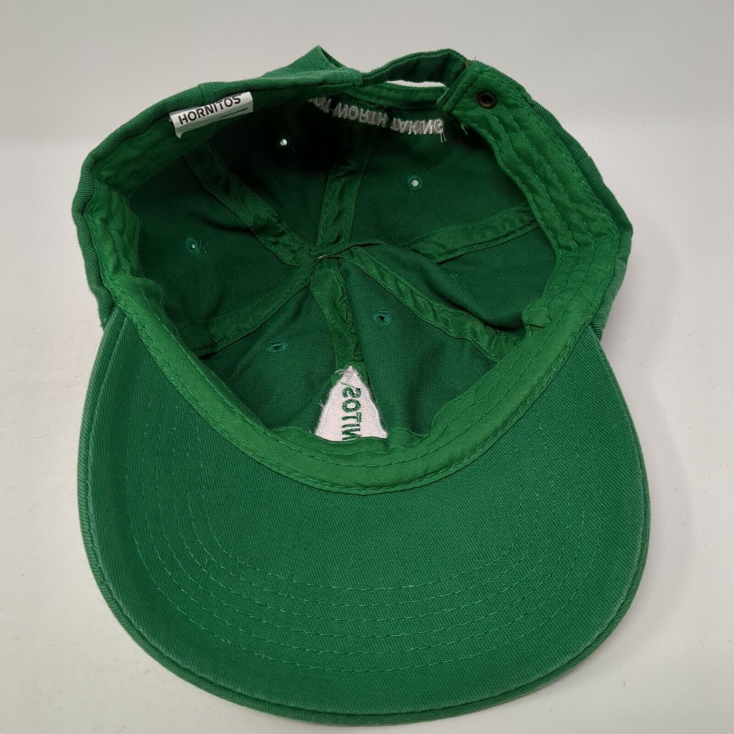 Hornitos Slideback Baseball Cap Green One Size Adjustable Embroidered Cotton