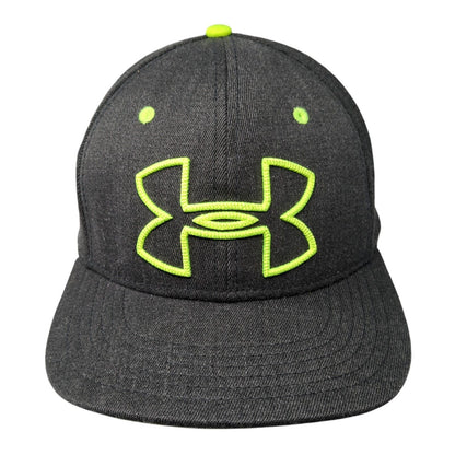 Under Armour Big Logo Fitted Hat M/L Stretch Gray Embroidered 6 Panel