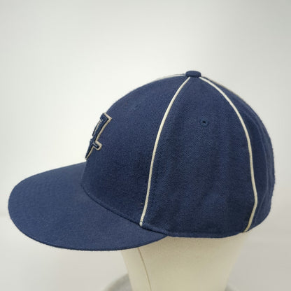 Jordan Baseball Cap Blue 7 1/2 Fitted Wool Piping Script J Logo Jumpman Hat