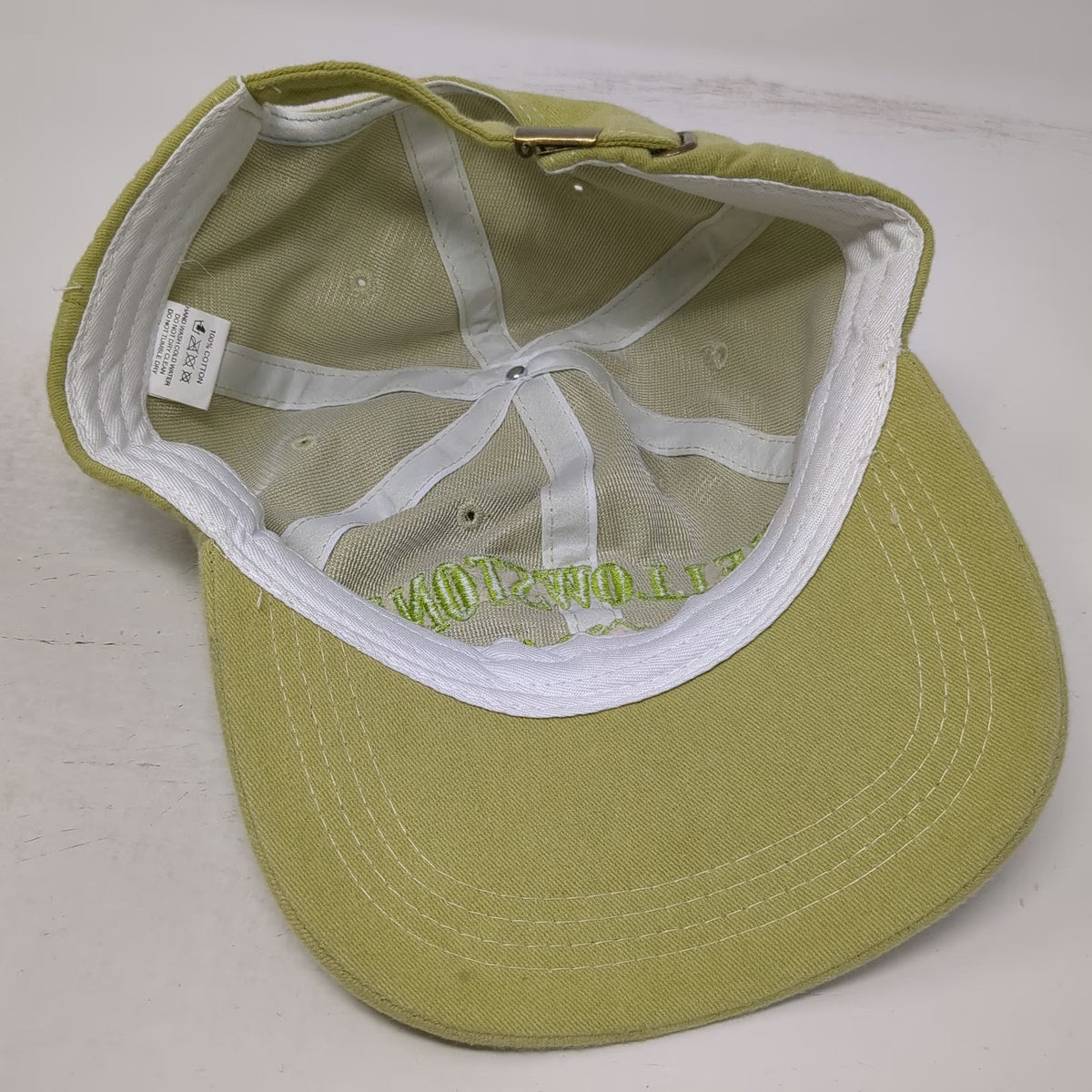 Green One Size Baseball Cap Hat Yellowstone National Park Slideback Mountain