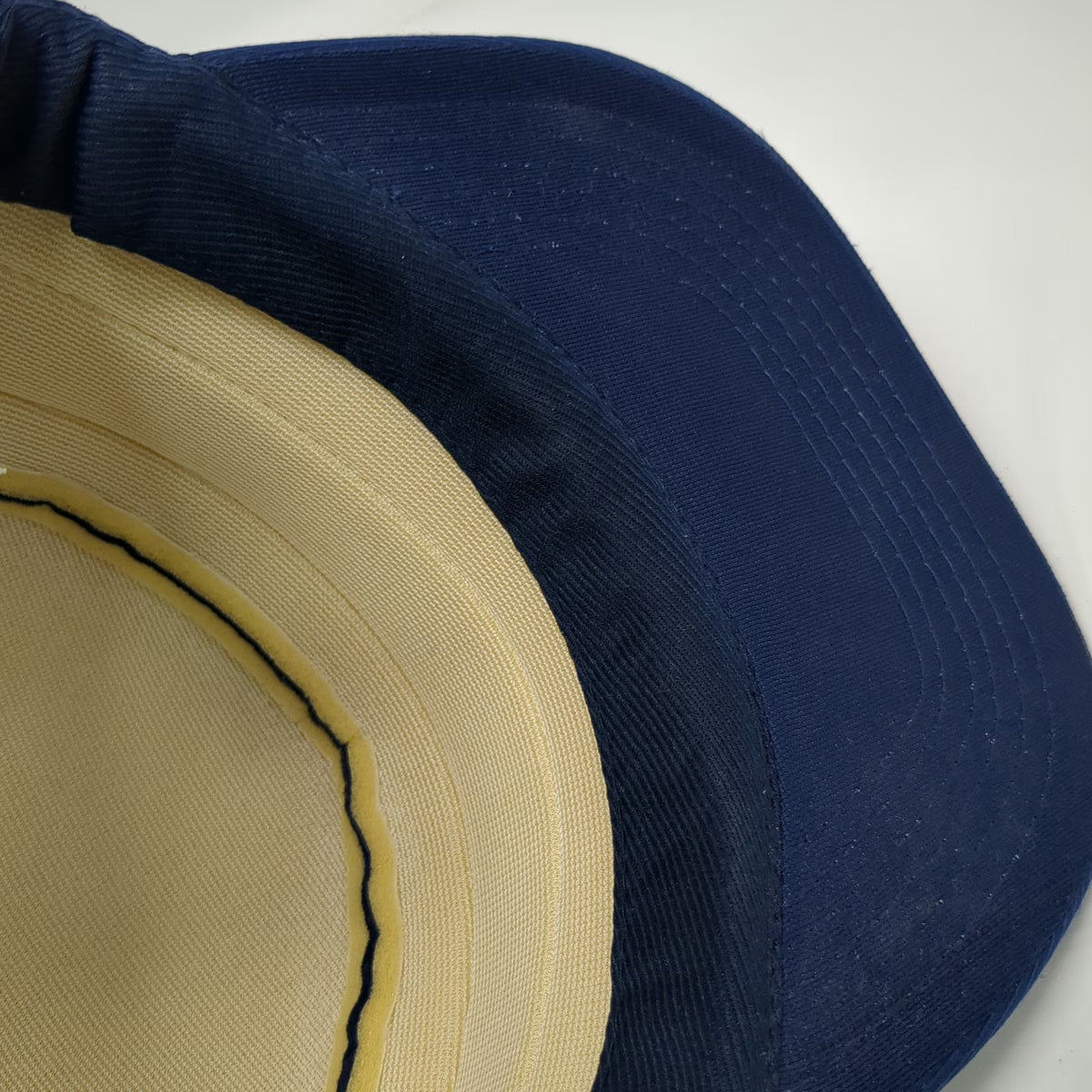 Blue Army Cap 7 5/8 Snapback Striped Padded Polyester Hat Triple White Stripes