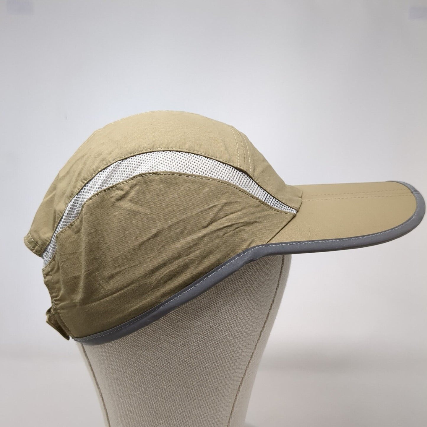 Unbranded Strapback 5 Panel Cap Tan One Size Adjustable Breathable Mesh Blank