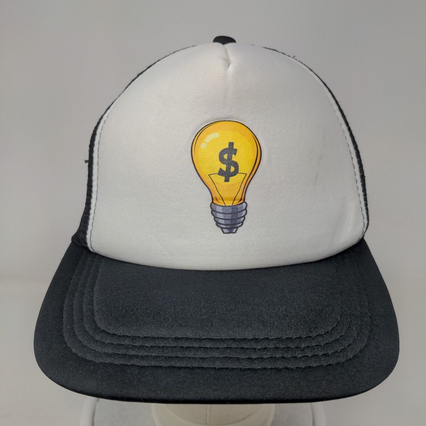 Richful Thinking Snapback Trucker Hat Black One Size Adjustable Mesh Back