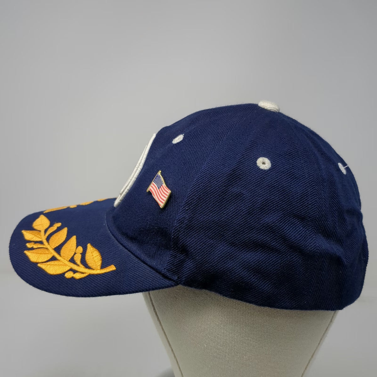 Retired Scrambled Eggs Baseball Cap Blue One Size US Navy Flag Pin Military hat