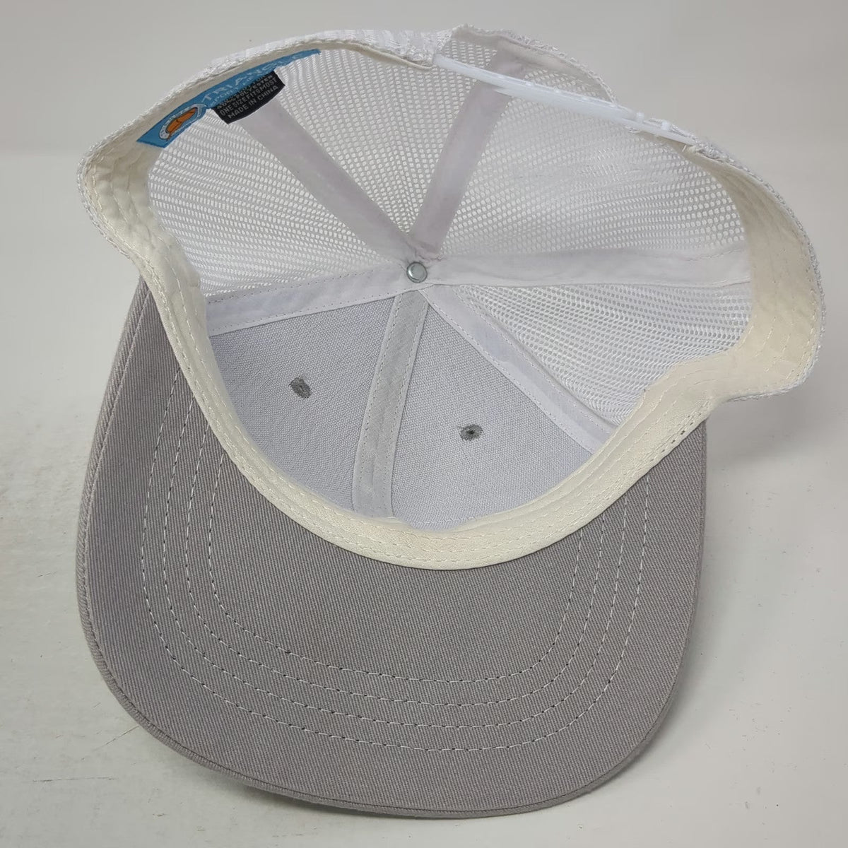 Triangle Trucker Hat Gray One Size Ocean City NJ Wave Patch Mesh Snapback Hat