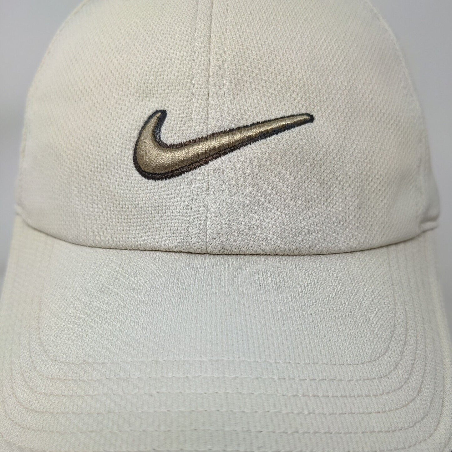 Nike Golf Strapback Hat Tan OSFM Adjustable Embroidered Swoosh 6 Panel