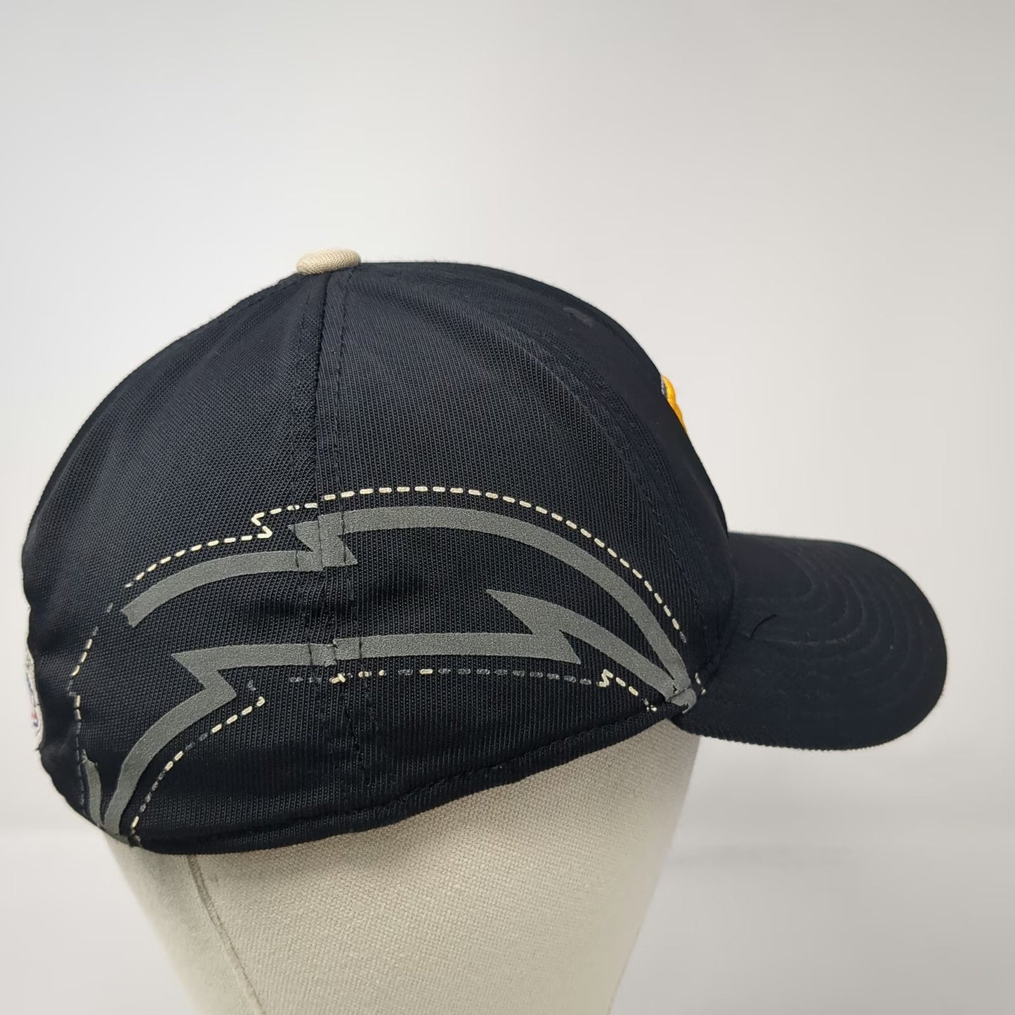 Chargers NFL Reebok Cap Black One Size Side Bolt Logo Stretch Fit Pattern Hat