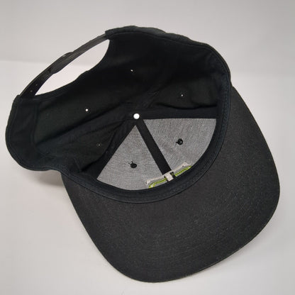 TC Snapback Hat Black OSFA Adjustable Embroidered Letters 6 Panel