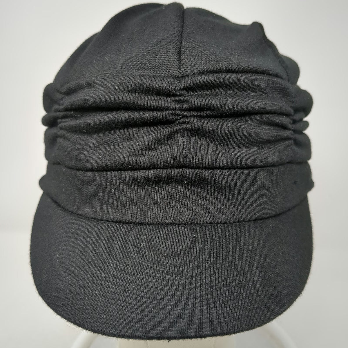 Army Cap Black One Size Ruched Gathered Crown Lined Short Brim Cadet Jersey Hat