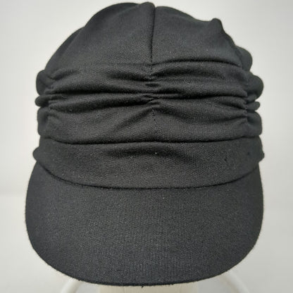 Army Cap Black One Size Ruched Gathered Crown Lined Short Brim Cadet Jersey Hat
