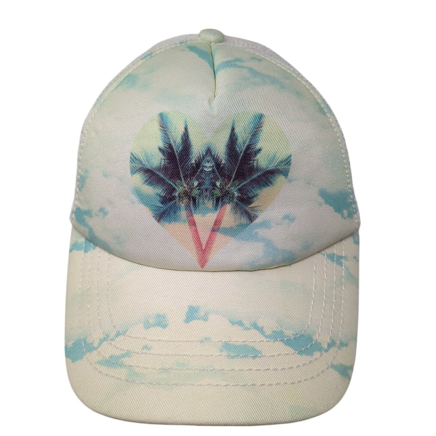 Palm Trees Heart Snapback Trucker Hat Multi OSFA Mesh Back Billabong
