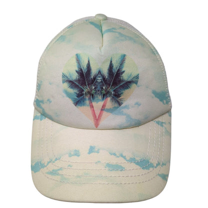 Palm Trees Heart Snapback Trucker Hat Multi OSFA Mesh Back Billabong