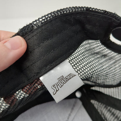 Spider-Man Snapback Trucker Hat Black OS Adjustable Embroidered Mesh Back Marvel