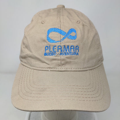 Pleamar Buceo Aventura Slideback Hat Tan One Size Embroidered Adjustable