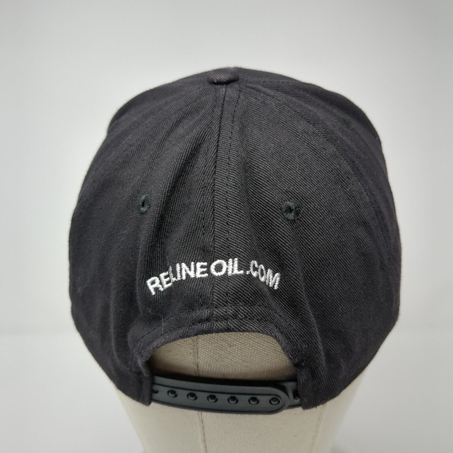 Red Line Oil Snapback Hat Black One Size Adjustable Embroidered 6 Panel Cotton