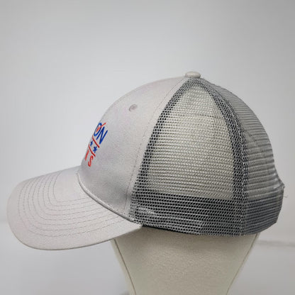 Gray Trucker Hat One Size Union Perks Embroidered Stars Mesh Back Snapback Logo