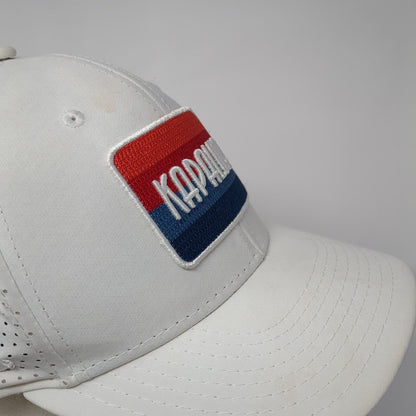Kapalua Patch Snapback Hat White One Size Adjustable Laser Cut Pukka