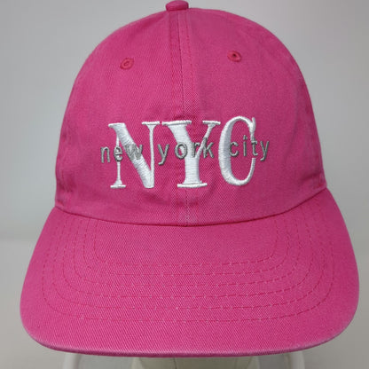 Newhattan Baseball Cap Pink One Size NYC Embroidery Slideback 100% Cotton Hat