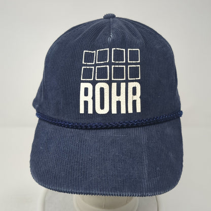 Rohr Snapback Hat Blue One Size Adjustable Corduroy Rope 6 Panel Mohr's