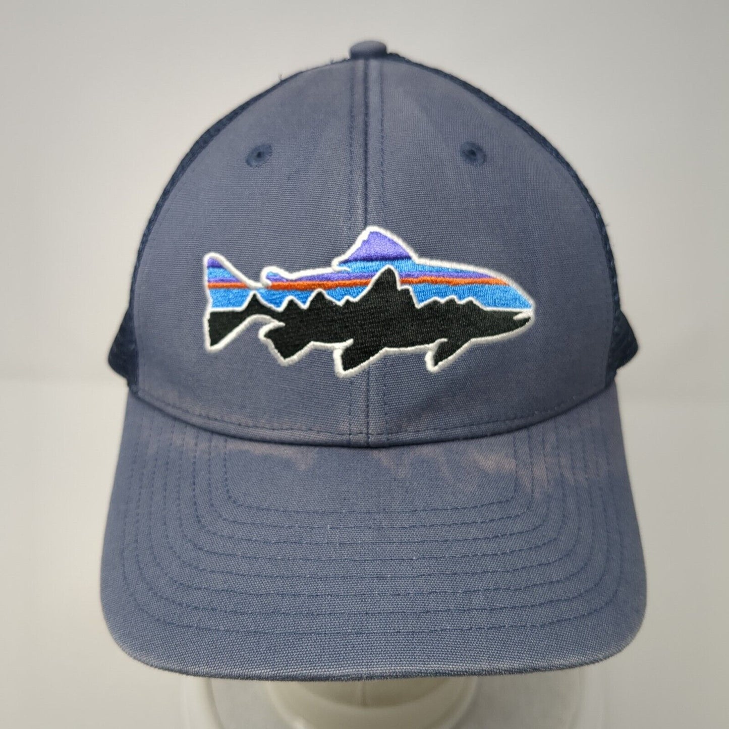 Patagonia Snapback Trucker Hat Blue One Size Adjustable Embroidered Mesh Back